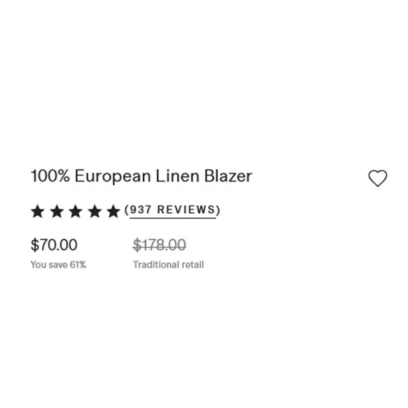 Quince 100% European Linen Blazer Black Size L NWT - Picture 6 of 7